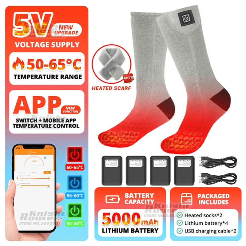 BLAZESOLE - 5000mAh beheizte Socken mit Smart APP