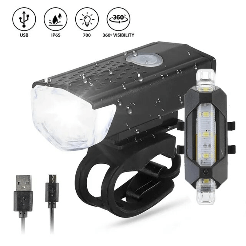 THRIVE - USB wiederaufladbares LED-Fahrradlicht-Set
